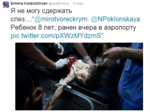Especulación atroz con el niño herido en Siria como si fuese Donetsk.