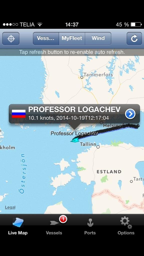 "Professor Logachev" se dirige a la zona del posible accidente