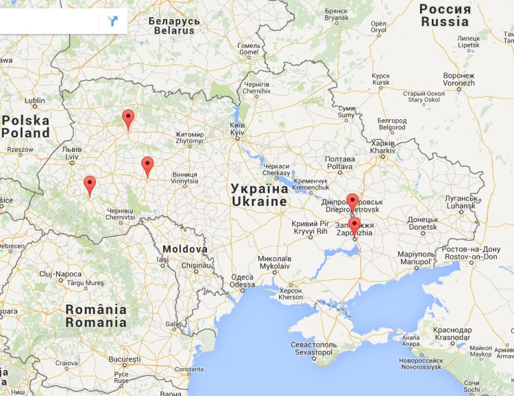 Mapa de Ucrania. Los cinco soldados heridos